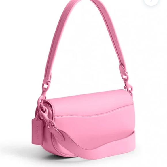 NWT Coach Emmy Saddle Bag 23 in Vivid Pink Glovetanned Leather $395 Retail - Picture 7 of 11